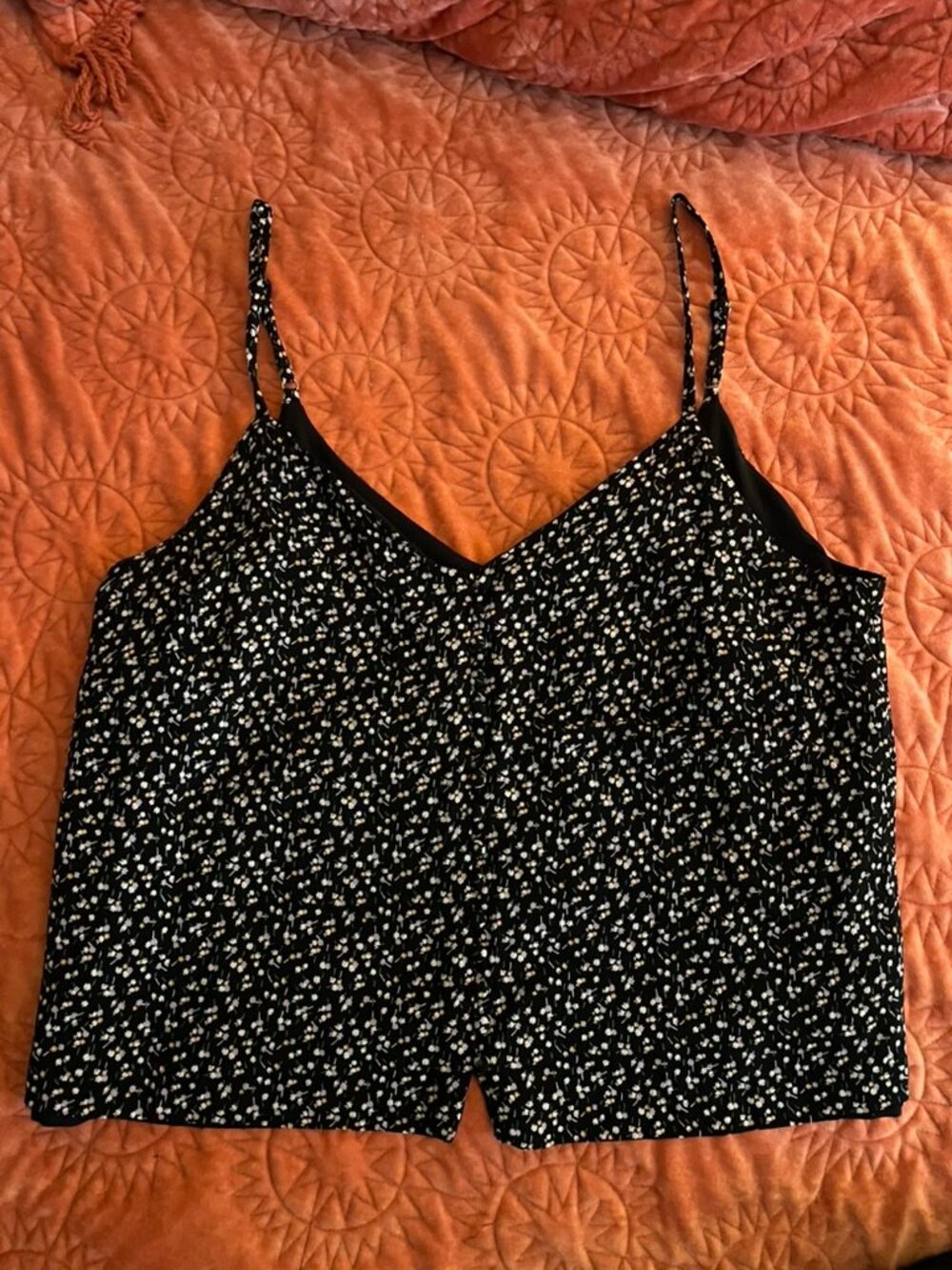 Black Ditsy Floral tanktop from Madewell, size 10